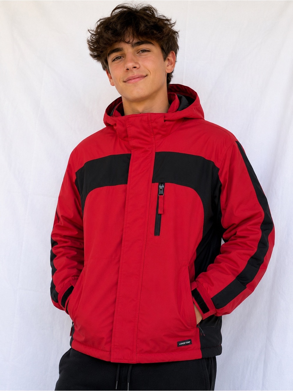Lands' End Hooded Winter Parka Ski Jacket / Heavy Coat - Medium